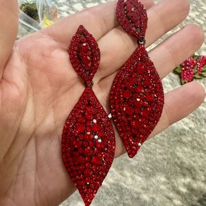 Radiant Ruby Red Statement Earrings